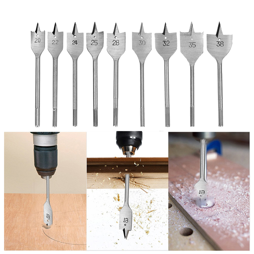 Broca plana para madera, husillo, brocas para carpintería, perforación de madera HCS, herramientas manuales de 20/22/25/28/30/32mm