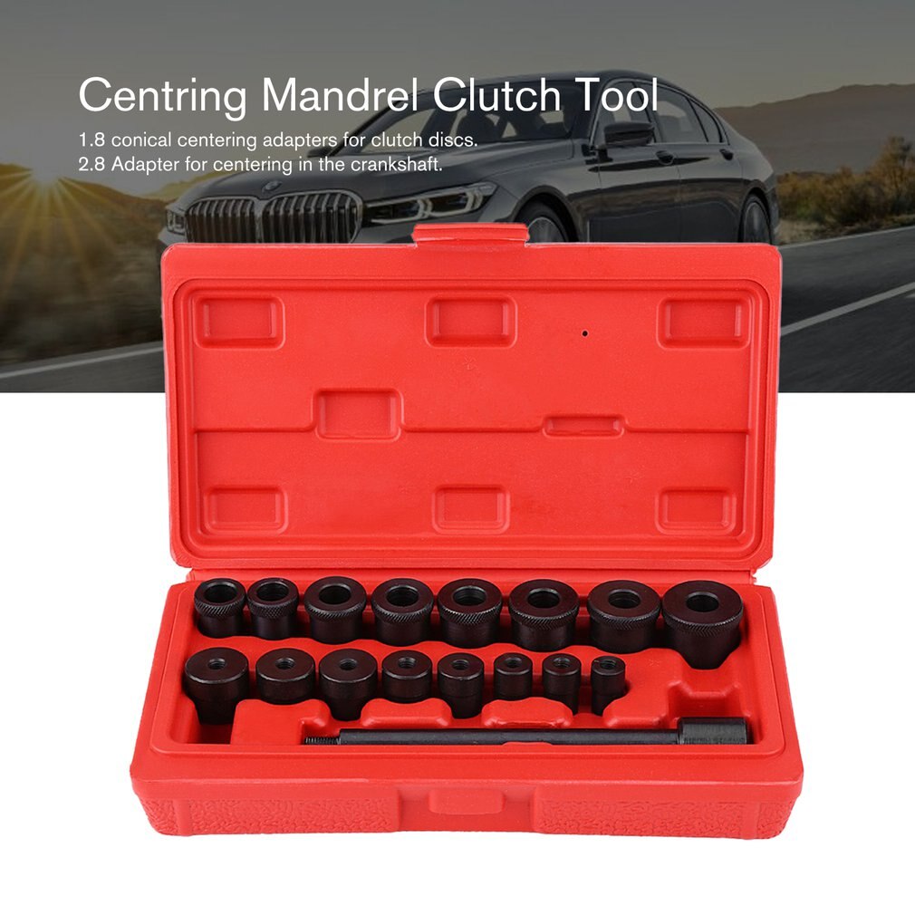 17 Stks/set Metalen Centring Doorn Clutch Tool Clutch Installeren Tool Koppeling Wervelkolom Set Clutch Alignment Tool Kit Auto Accessoires