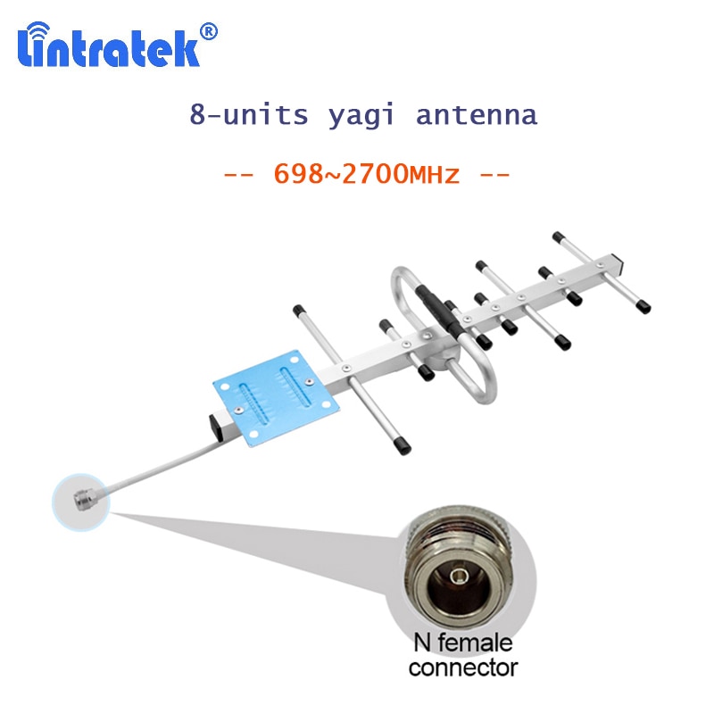 698-2700MHz Outdoor 12dbi Gain Yagi Antenna+Indoor Ceiling Antenna+13m White Cable Antenna Kit for 2G 3G 4G Signal Booster