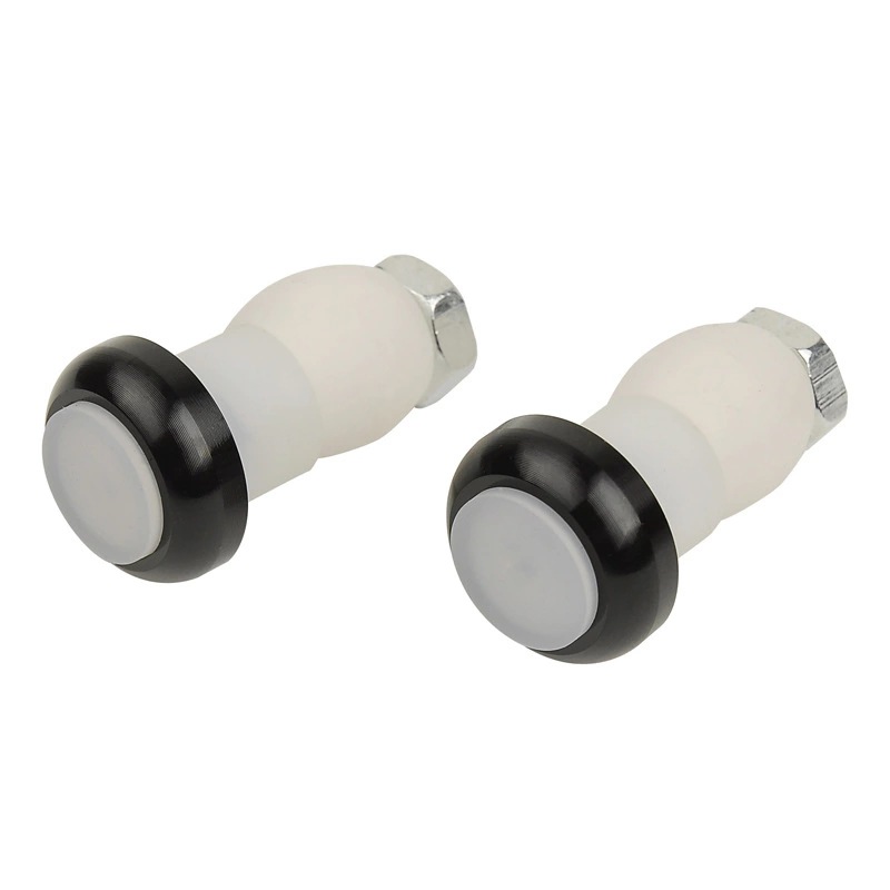 2 pièces vélo guidon lumière LED vélo lumière clignotant cyclisme poignée barre fin bouchon sécurité avertissement indicateur lampes réglables: Black