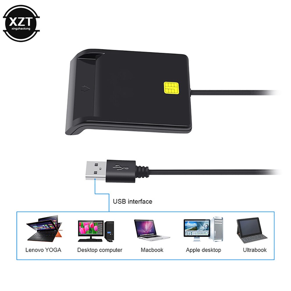 X01 Usb Smart Card Reader Voor Bankkaart Ic/Id Emv Kaartlezer Voor Windows 7 8 10 Linux os USB-CCID Iso 7816 Voor Bank Belasting Terugkeer