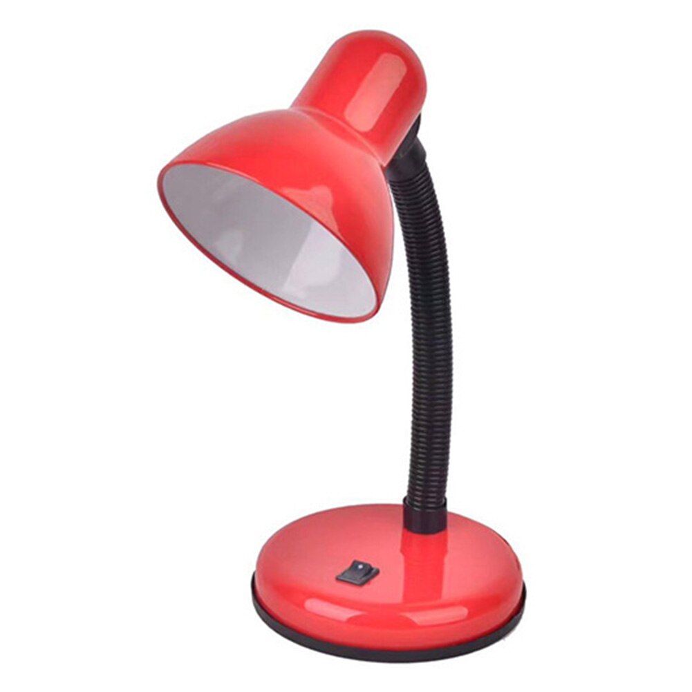 Lámpara de escritorio Led para el cuidado de los ojos E27 lámpara de mesa para lectura de dormitorio para estudio de biblioteca con cuello Flexible de salón luz nocturna con interruptor de luz Led: Rojo