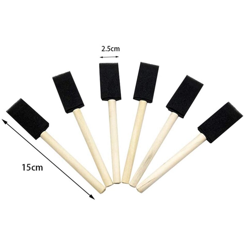 50 pièces éponge peinture pinceaux mousse éponge manche en bois pinceau ensemble pour enfants dessin Graffiti outils