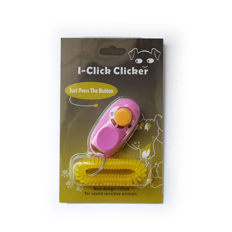 1PC Portable Pet Clicker Whistle Training Guide Wrist Band Delicate Pets Dog Cat Button Trainer Pet Dog Supplies: light purple