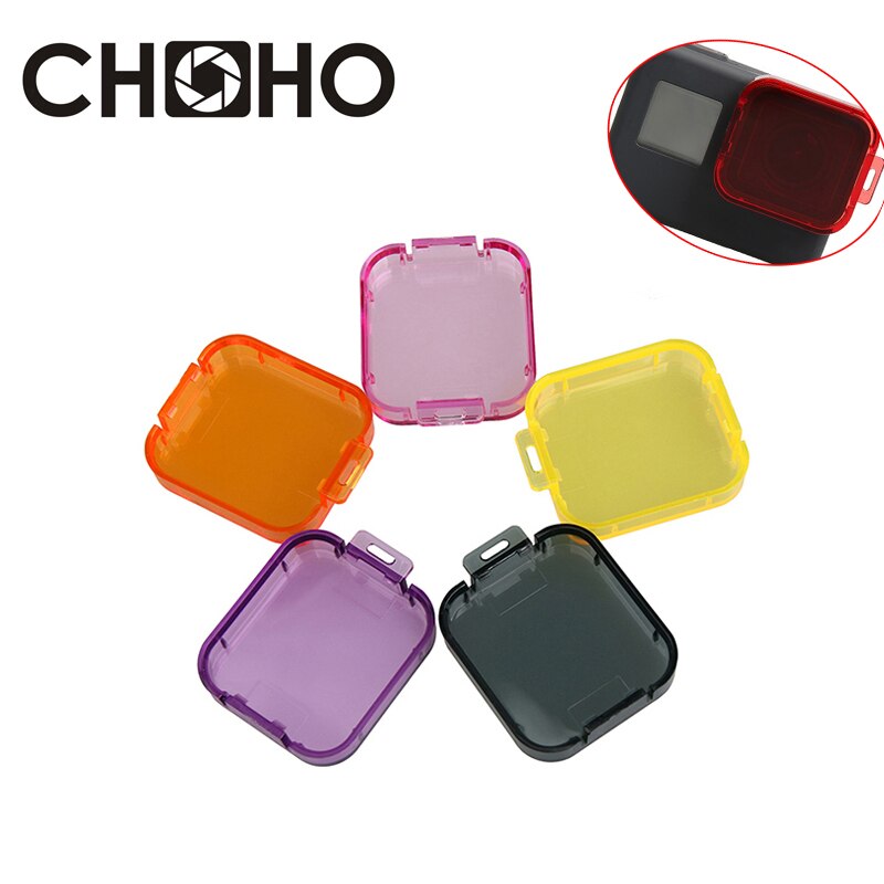 Filtro de buceo amarillo, rojo, Morado, Gris, Naranja y rosa, filtradores de buceo, Protector de lente para Go pro Hero 5, 6, 7, negro, nuevos accesorios para Gopro