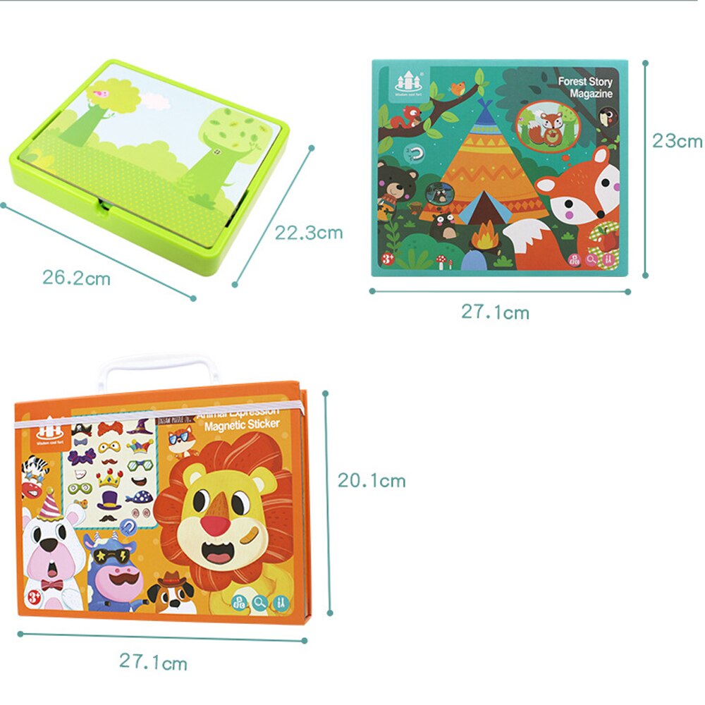 Kids Magnetic Puzzle Jigsaw Traffic Change Face Game Double-Sided Drawing Board Baby Early Education Toys For Children