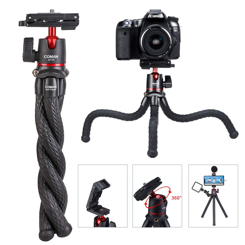 Ulanzi-trípode pulpo Flexible de viaje para teléfono inteligente, MT-11, DSLR, SLR, Vlog, cámara, iPhone, Huawei, portátil, 2 en 1