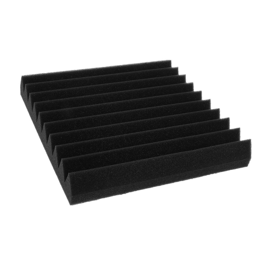 Studio Acoustic Control Foam Panel Noise Insulation Sponge Wedge Wall Tile 10 Slot Black 30 x 30cm