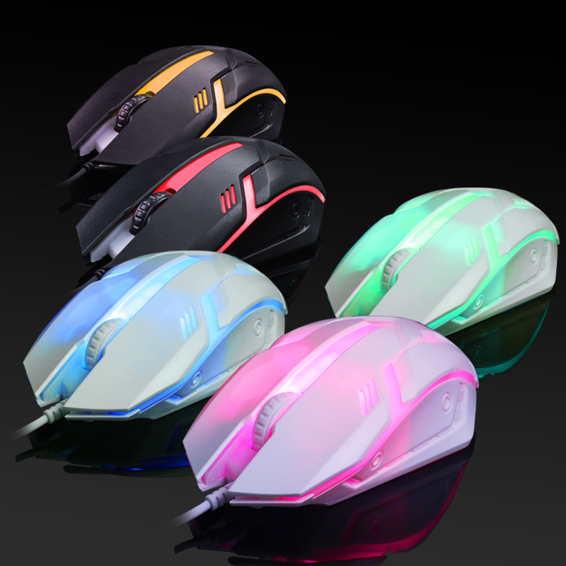 Gaming S1 Sport LED-lichtgevende bedrade muis met achtergrondverlichting USB-bedraad voor desktoplaptop Mute Office Computer Gaming Mouse