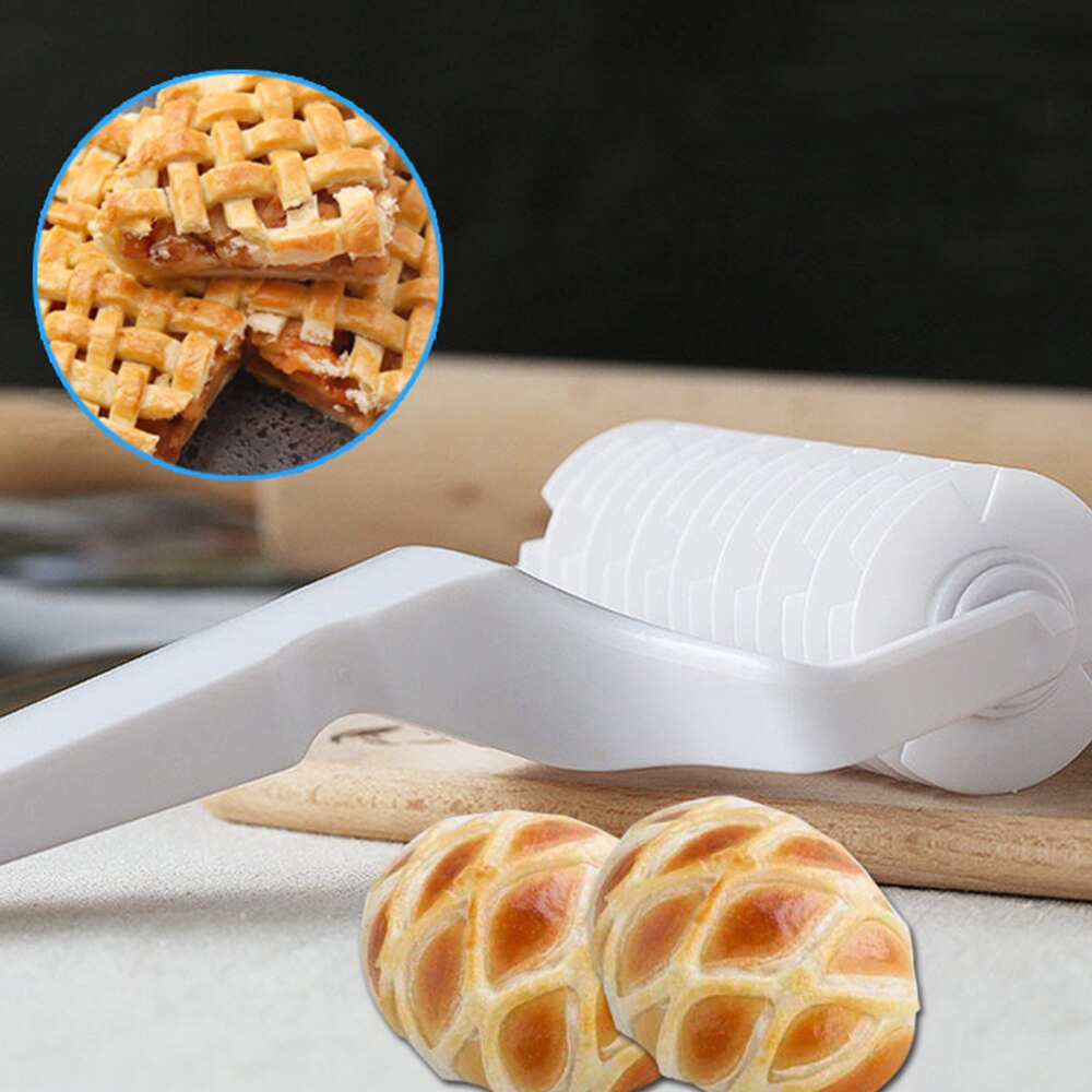 Kitchen Pie Pizza Biscuit Cutting Machine Pastry Plastic Baking Tools Baking Tray Embossed Dough Roller Grating Cutting