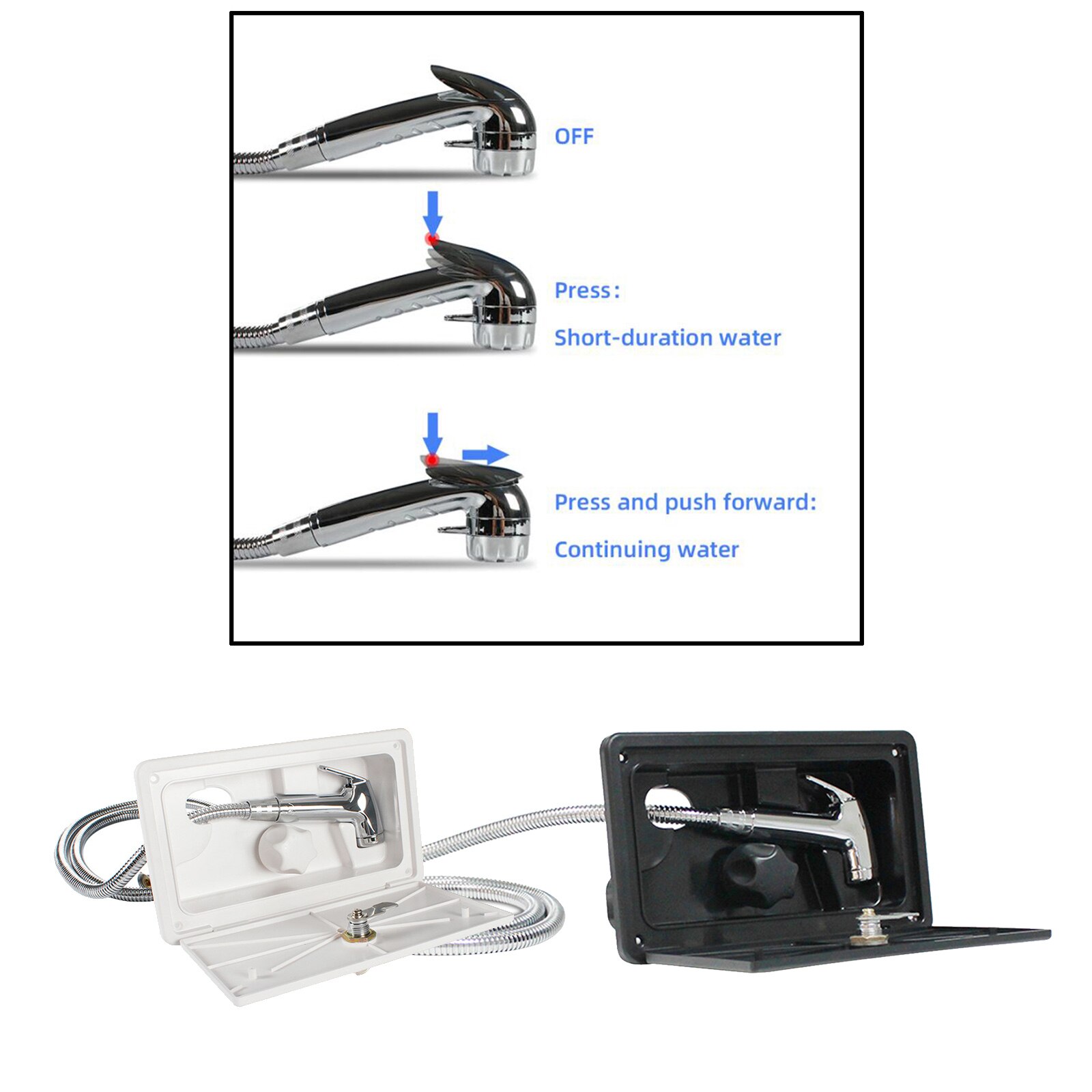 RV Outdoor Outdoor Shower Stainless Steel Hand Boat Motorhome Kitchen Camper Van Caravan