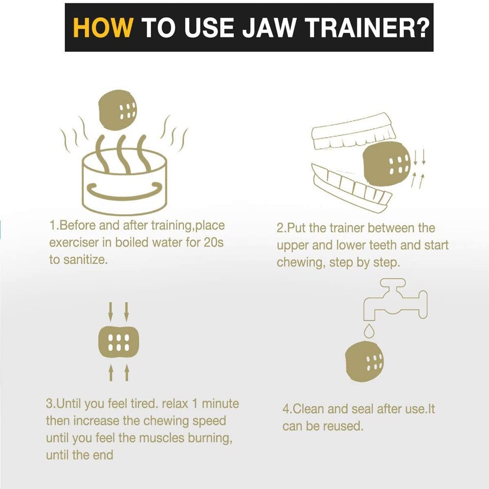 Jaw Exerciser Chew Ball Facial Jawline Trainer Masseter Training Fitness Ball Toning Jawrsize Bite Exercise for Neck Face