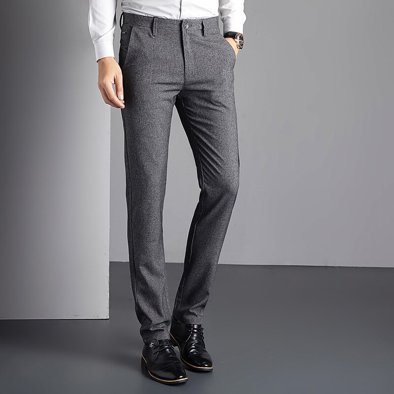Hombre Pantalones de traje de hombres vestido de Pantalones Hombre Pantalones recto Formal Pantalones Hombre ropa Casual pantalones 28-36