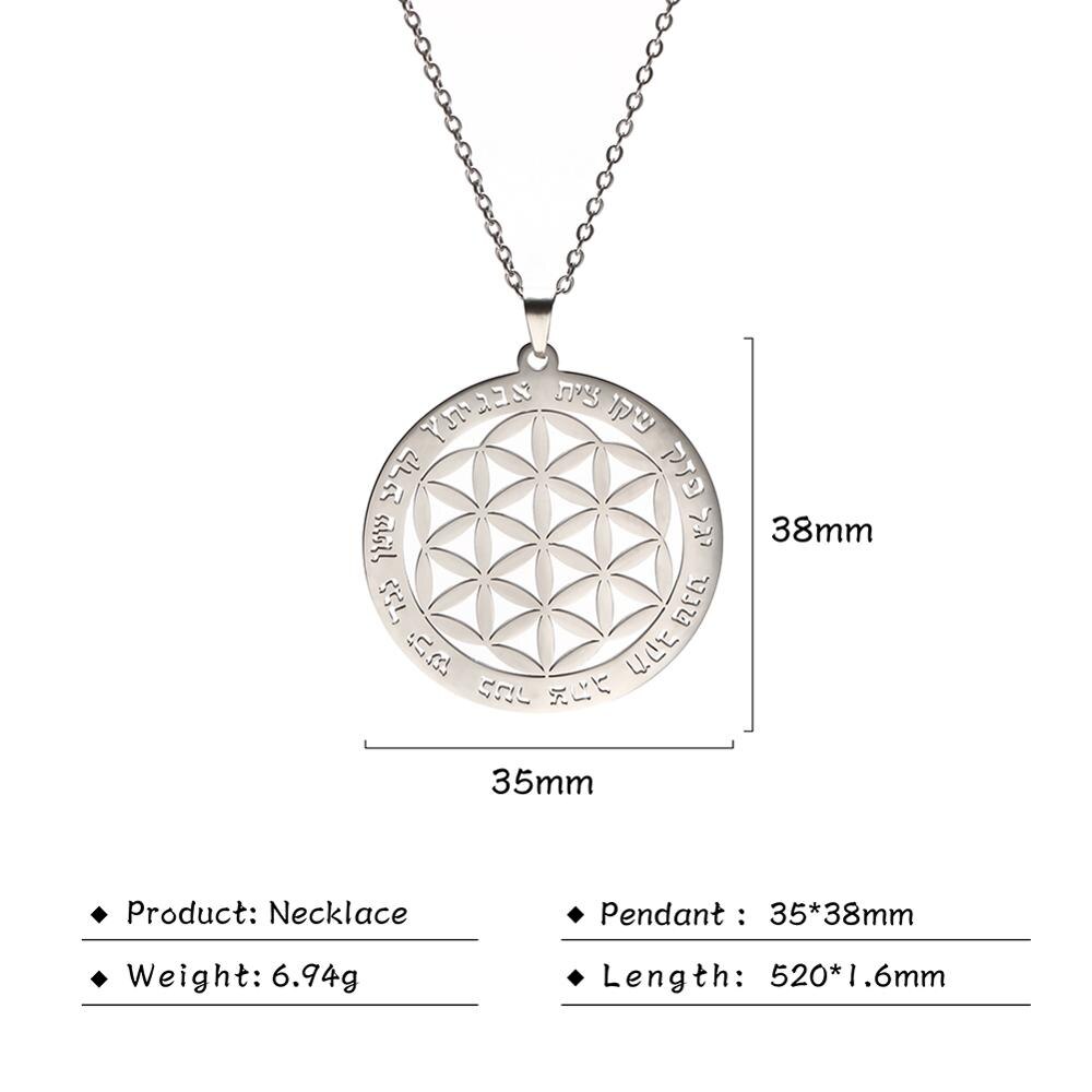 Skyrim Blume des Lebens Runde Anhänger Halskette Edelstahl Goldene Mandala Choker Kette Halsketten Schmuck für Frauen Mädchen: Style 6 Steel