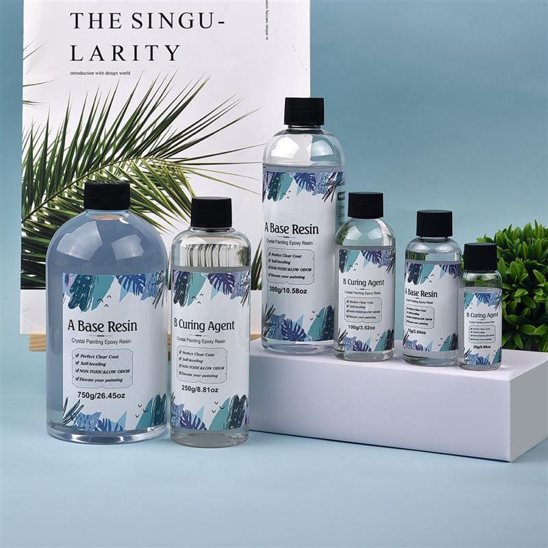 Epoxy Resin Glue AB 3:1 AB Fast Curing Glue Resin Mold Transparent Colorless Glue High Hardness Protection Film 100g/400g/1000g