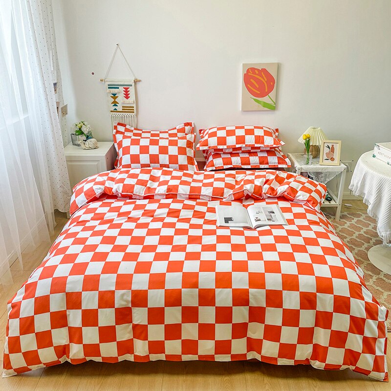 Plaid Nordic powłoczki 240x220 poszewka prześcieradło pościel 150 pojedyncze podwójne królowa król proste szachownica kołdra pokrywa