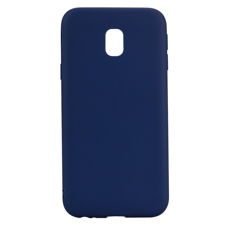 TPU Solid color Case For Samsung Galaxy J5 J530 J3 J330 J7 J730 European version Matte Silicone soft case: J3 2017 J330 / Blue