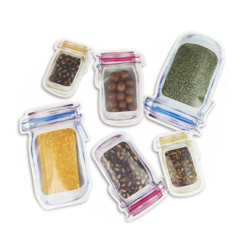 27 stks Mason Jar Voedsel Saver PE Zakken Keuken Korrels Opslag Zakken voor Suiker Kruiden Zip Lock Tassen voor Snack organizer BPA Gratis