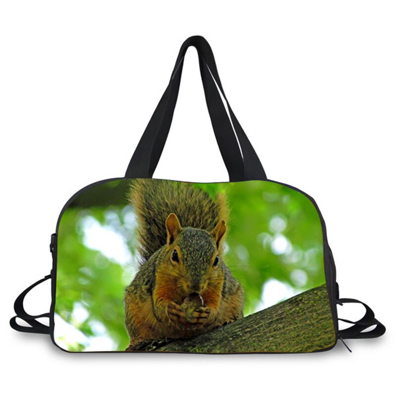 Scoiattolo Animali Modello di Stampa New Fashion Signore di Grande Capacità Sacchetto Dei Bagagli di Stampa Borsa Da Viaggio Sacchetto Dei Bagagli di Viaggio del Sacchetto Casuale: 6130T