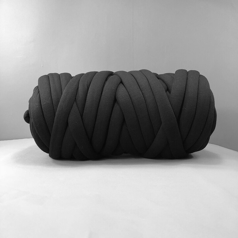 1 Kg/stk Dikke Volumineus Chunky Garen Voor Hand Breien Haak Soft Grote Katoen Diy Arm Zwervende Spinning Deken Wol Thuis decoratie: Black
