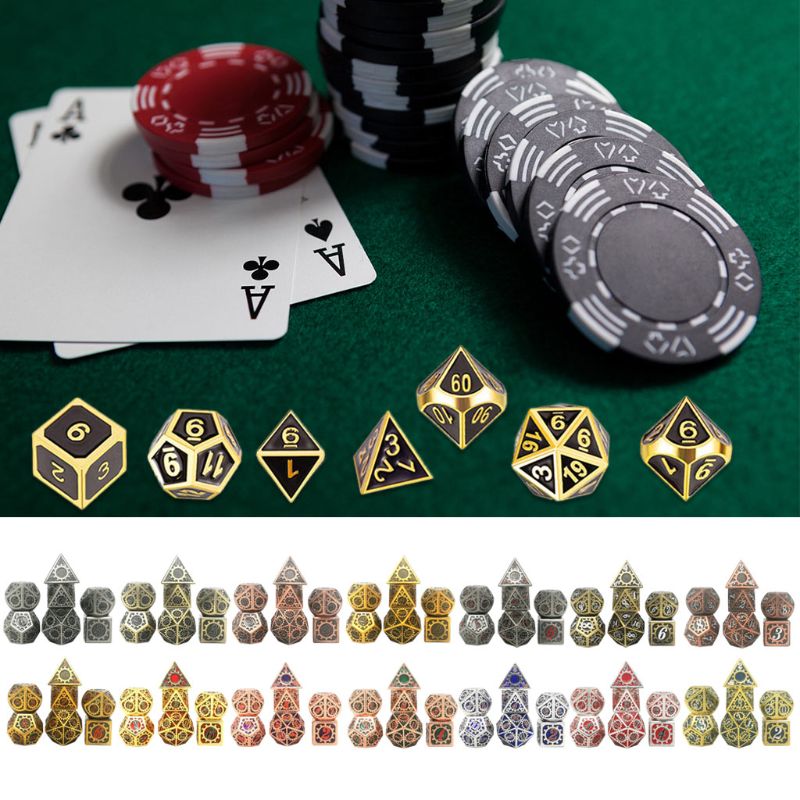 Metal Dice Set D&D Metal Polyhedral Dice Set DND Role Playing Games Board Game