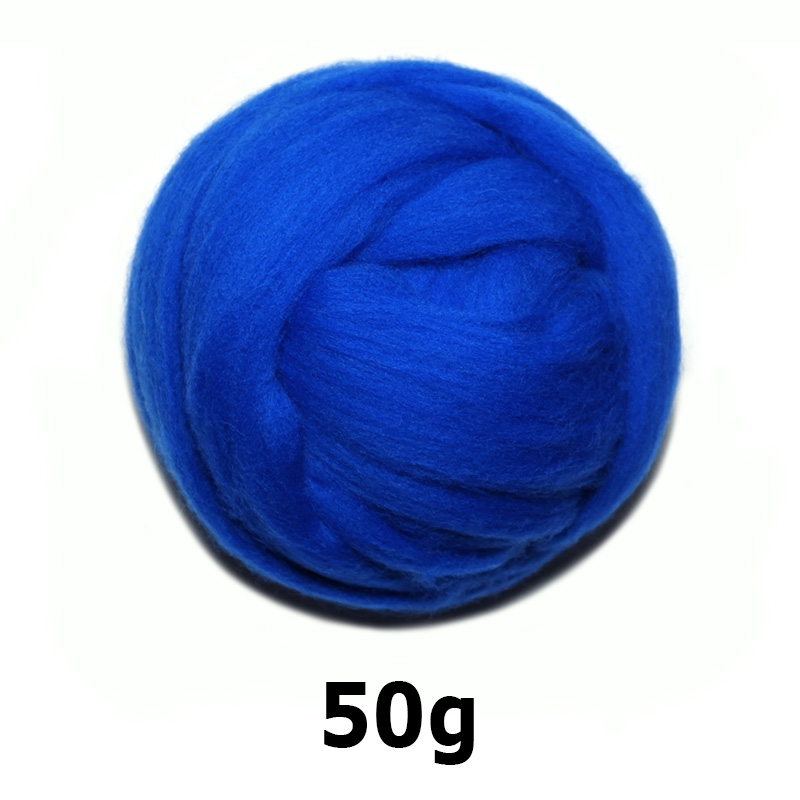 handgemaakte Wolvilt voor vilten 50g RoyalBlue Perfect in Naald Vilt 48 #: 50g