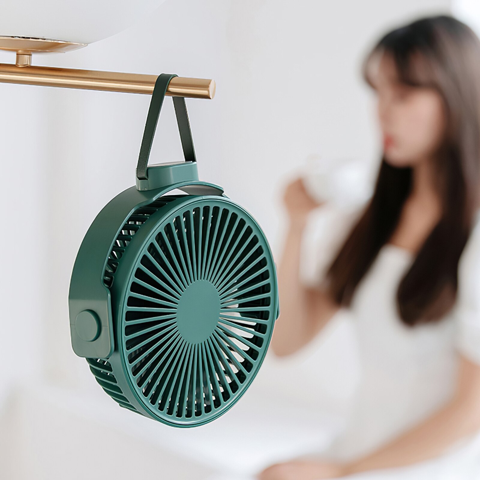 Mini Fan Table Fan USB Quiet Desk Fan Adjustable Angle Rechargeable Small Fan 4 Speed For Desktop Office Study Indoor