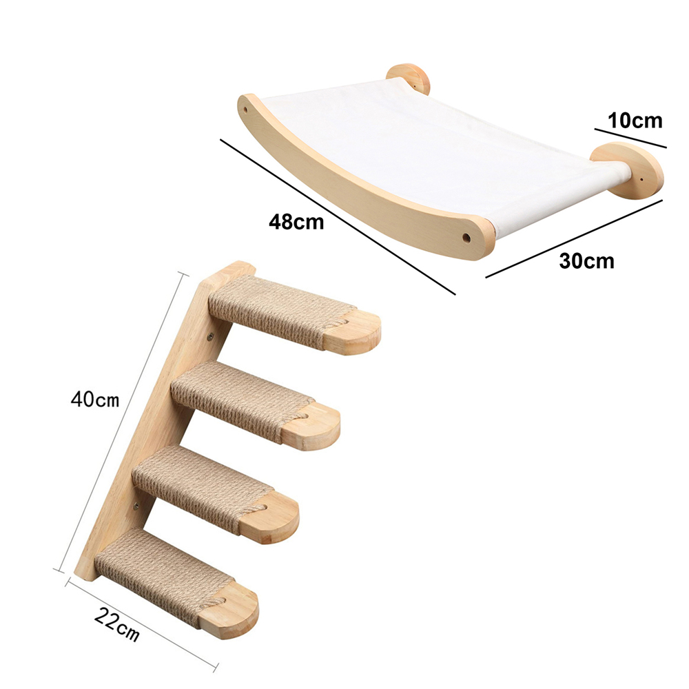 Juguetes de pared para actividades, rascador de Sisal de madera para gatos, muebles escaladores, puente para gatos, escalones de cuerda, escalera para gatitos, poste para pared: Verde claro