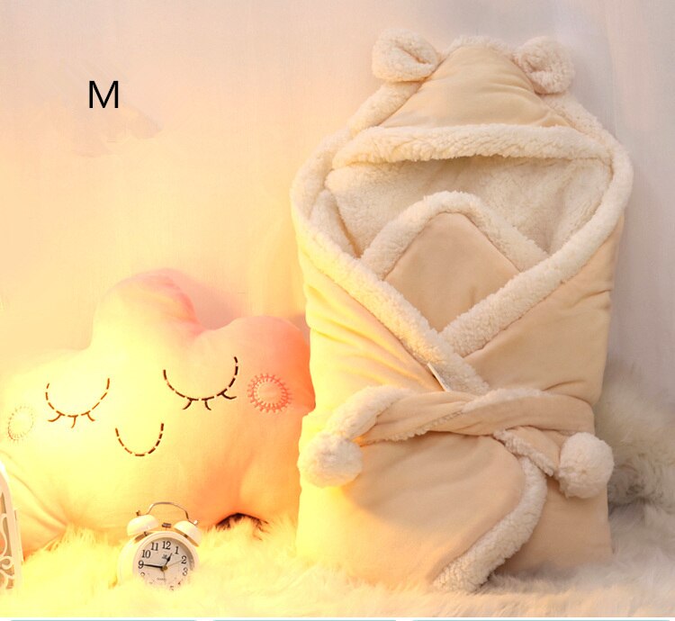 Super Bequem Lammwolle Baby Schlafsack 10 Farben 0-6 Monate Baby Swaddle Kleinkind Neugeborenen Decke Umschlag Winter: M Beige