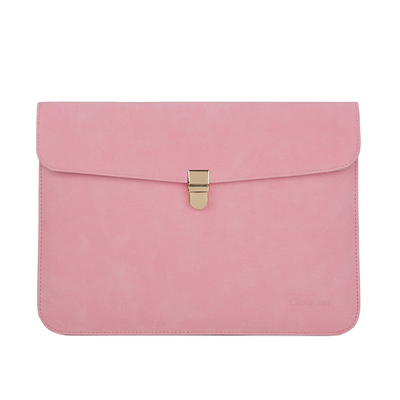 Funda de cuero suave de PU para Macbook Air Pro 11 12 13,3 14 15 pulgadas Bolsa para ordenador portátil funda para Tablet para Xiaomi DELL: Pink / 12 pulgadas