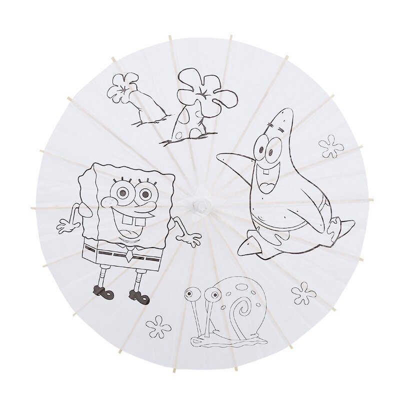 Paraguas de papel de aceite pintado a mano para niños, paraguas de estilo chino en blanco, accesorios de decoración de arte, pintado a mano