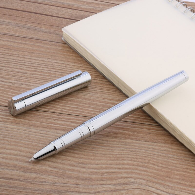 JINHAO 126 Fountain Pen METAL Silver Classic Office Stainless Steel