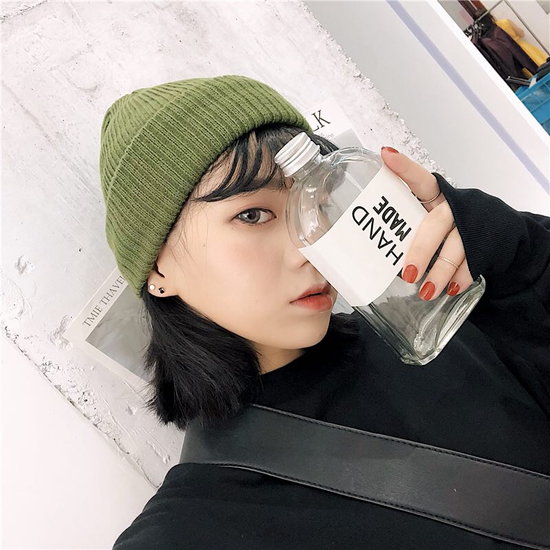 Gorro de punto elástico para hombre y mujer, gorro cálido a la , color verde, para invierno,