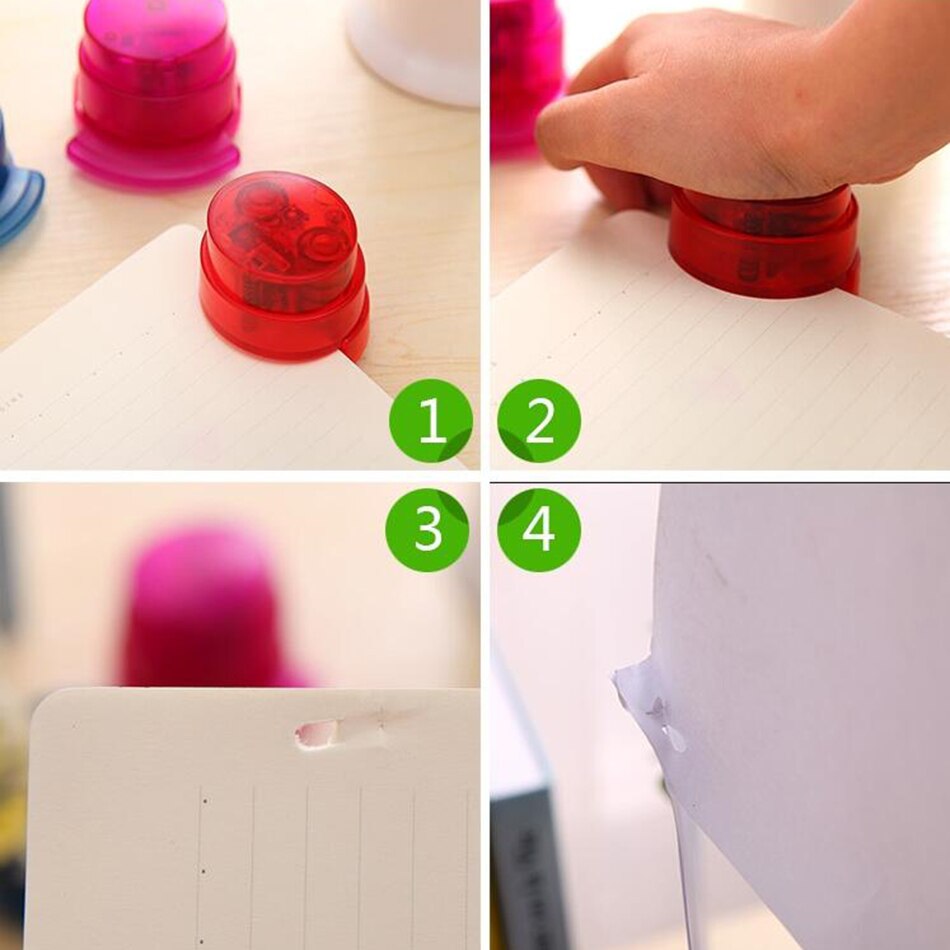 Transparent Staple-Free Stapler Home Paper Binding Binder Paperclip Stationery Office School Supplies