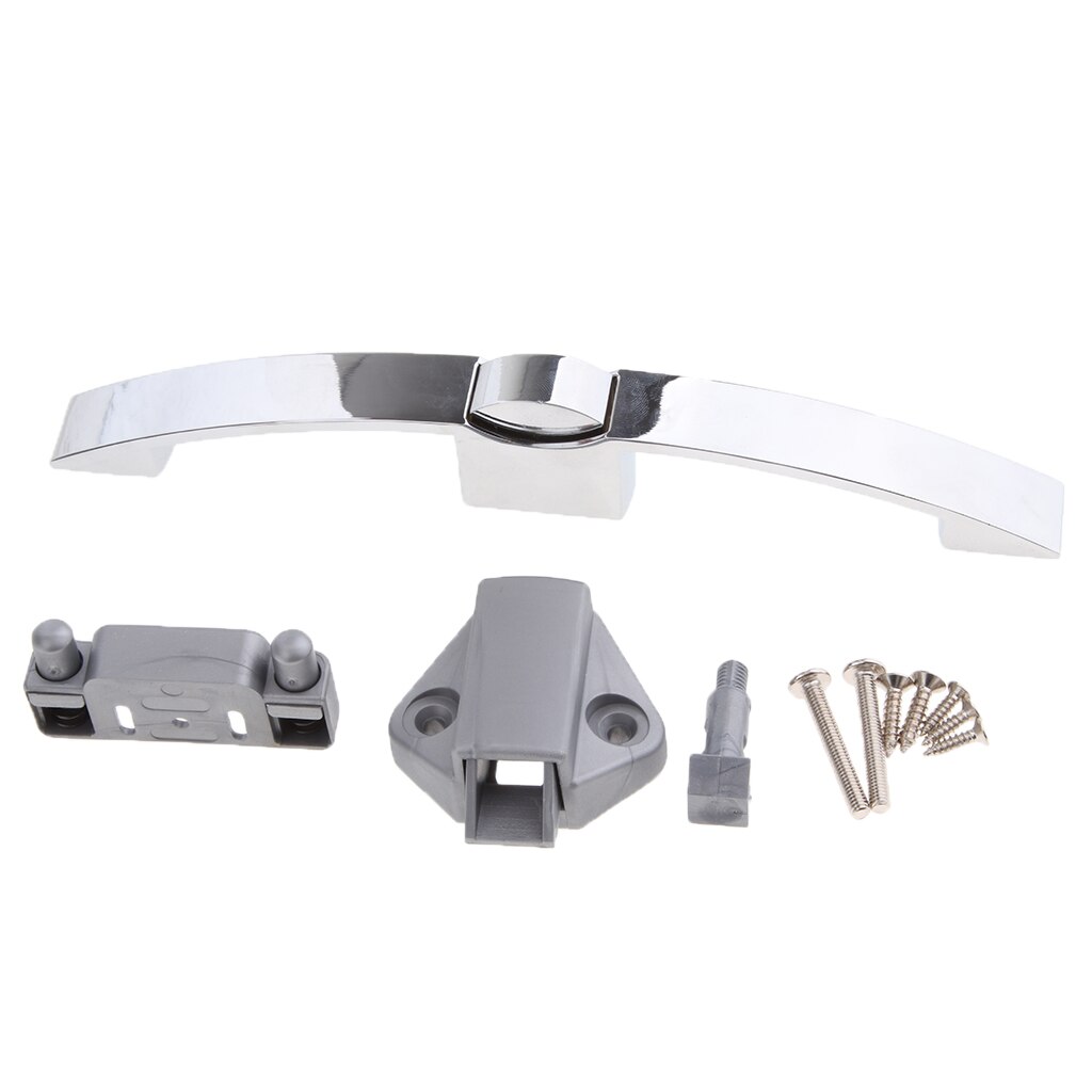 Door Cabinet RV Yacht Camper Caravan Push Button Pull Handle Lock Knob, Zinc Alloy, Easy to Install