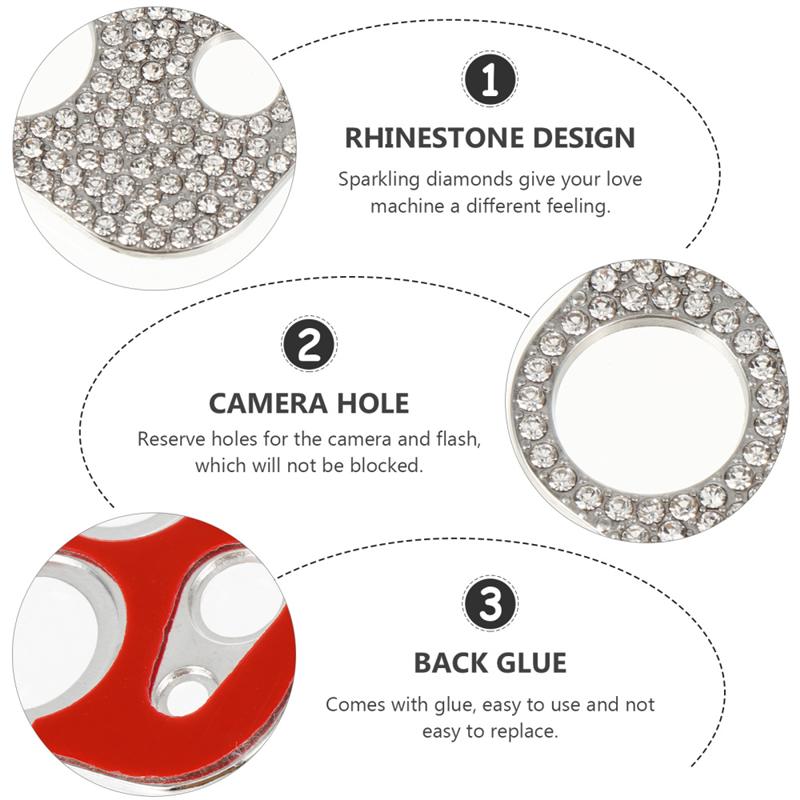 1pc Camera Lens Protective Frame with Rhinestone Decor compatible for IPhone12