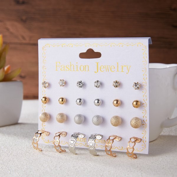 20 Paar/set Vrouwen Girl Rhinestone Crystal Ear Stud Oorbellen Gemengde Stijlen Ronde Kleine Oorbellen Sets Partij Sieraden 2 3 4 5Mm: 1