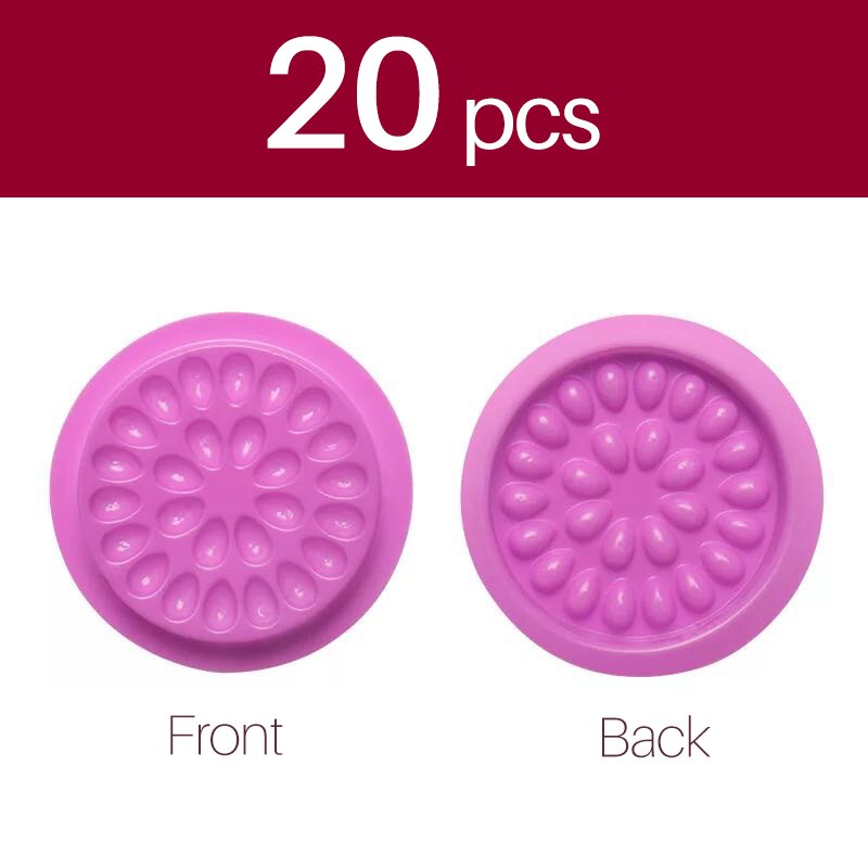 false eyelashes Glue Holder eyelash extension supplies eye lashes Glue tools Lashes Extension Pallet Pads Plastic: Purple 20pcs