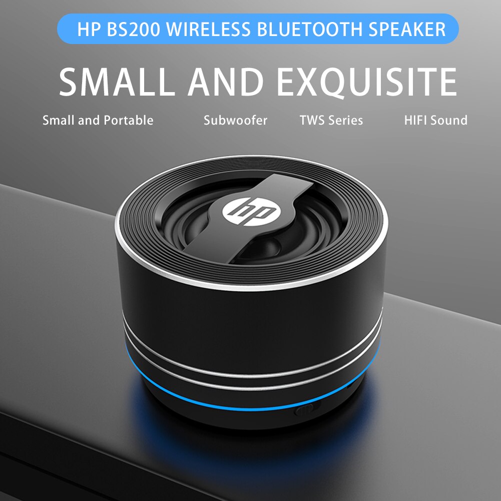 HP BS200 Multimedia Speaker Mini Wireless Bluetooth Stereo Surround Stereo Tri-band Equalizer for Desktop Laptop Tablet Phone