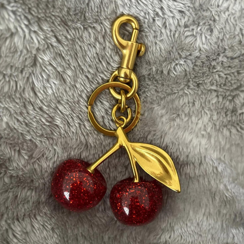 köstliche rot Kirsche Schlüssel bund Sommer Früchte Kirschen Anhänger Schlüssel Ring für Frauen Männer Schmuck Tasche Zubehör 2024
