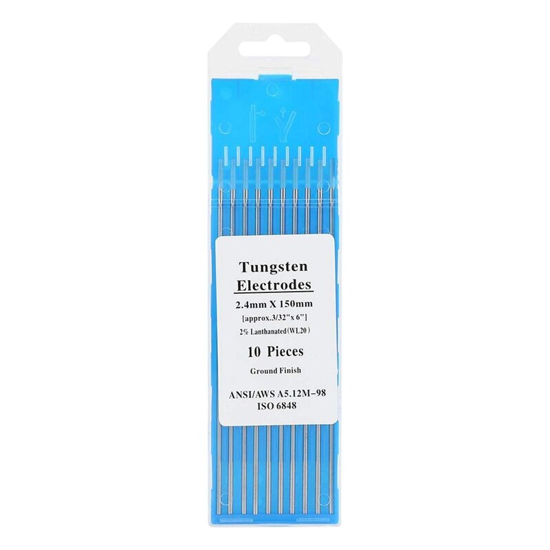 SV-10Pcs WL20 electrodo de tungsteno Tig varilla 2.0% Lanthanated para máquina de soldadura herramienta de soldadura (2.4mm150mm)