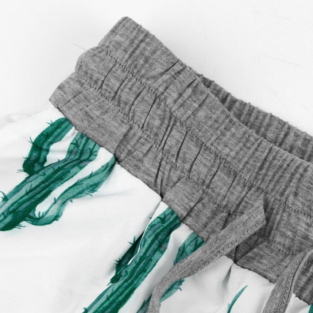 Sommersøvnbunde nylon pyjamas shorts kvinders kaktusprint korte bukser