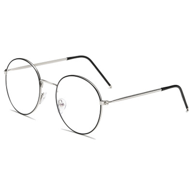 Monture de lunettes rétro Vintage en métal rond pour hommes et femmes, Anti-lumière bleue, Anti-rayons, montures pour les yeux, lunettes à verres transparents