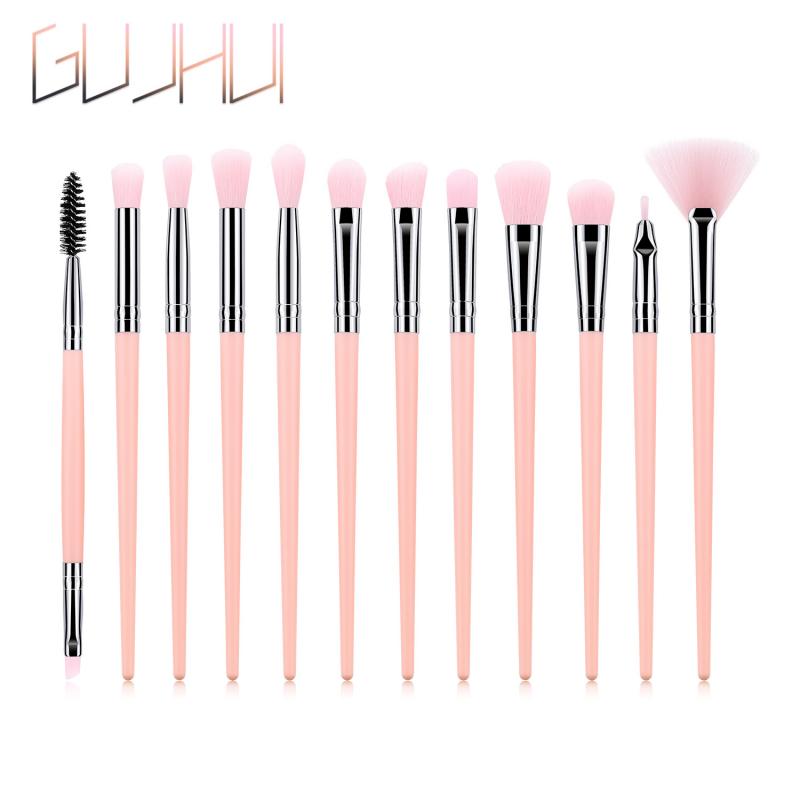 12 stuks Beroep Make-Up Borstel Nylon Vezels Oogschaduwborstel Waaiervormige Kwast Cosmetica Tool Make-Up Tool