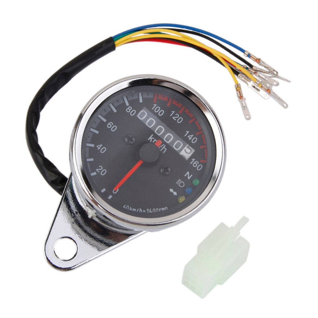 Universal Motorcycle Odometer Speedometer Gauge Miles Speed Meter 160km/h