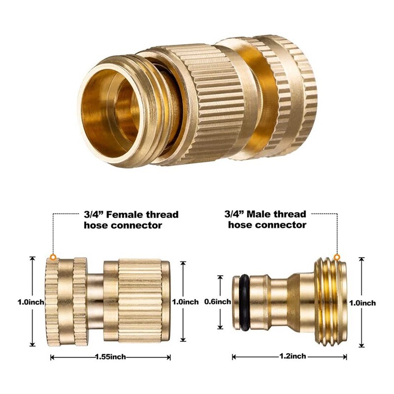 -Garden Hose Quick Connect Kit,Hose Quick Connectors,3/4 Inch GHT Quick Connect Fittings,Leak Proof Water Hose Adapters