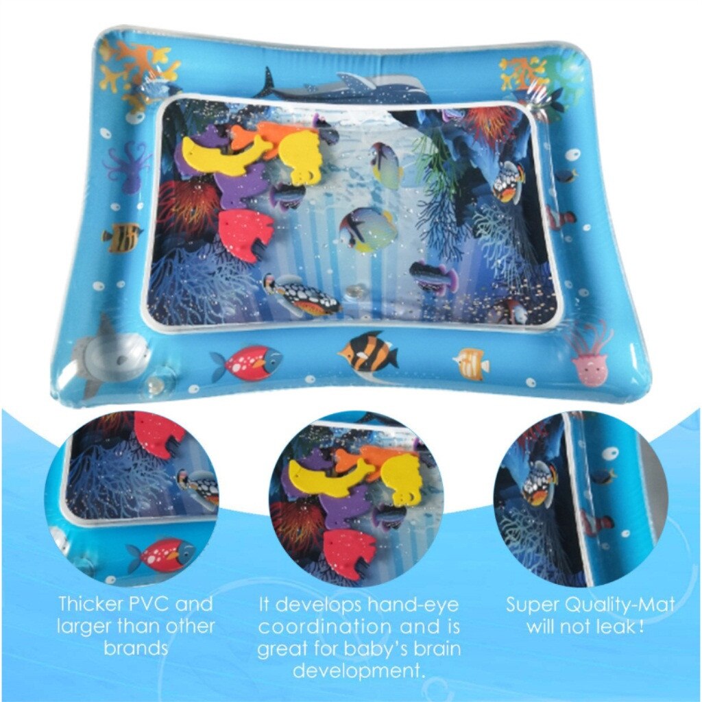 Baby Inflatable Water Mat Sea Life Mat Ice Pad Prone Baby Inflatable Mat