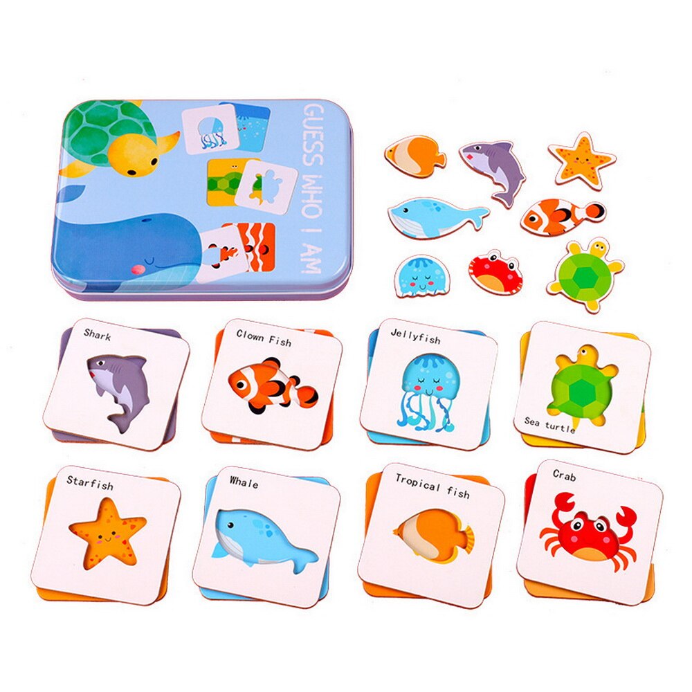 Baby 24 Pcs Card Jigsaw Cognitie Puzzel Vorm Matching Puzzel Cognitieve Leren Vroege Onderwijs Kaart Leren Speelgoed In Een Doos: 1