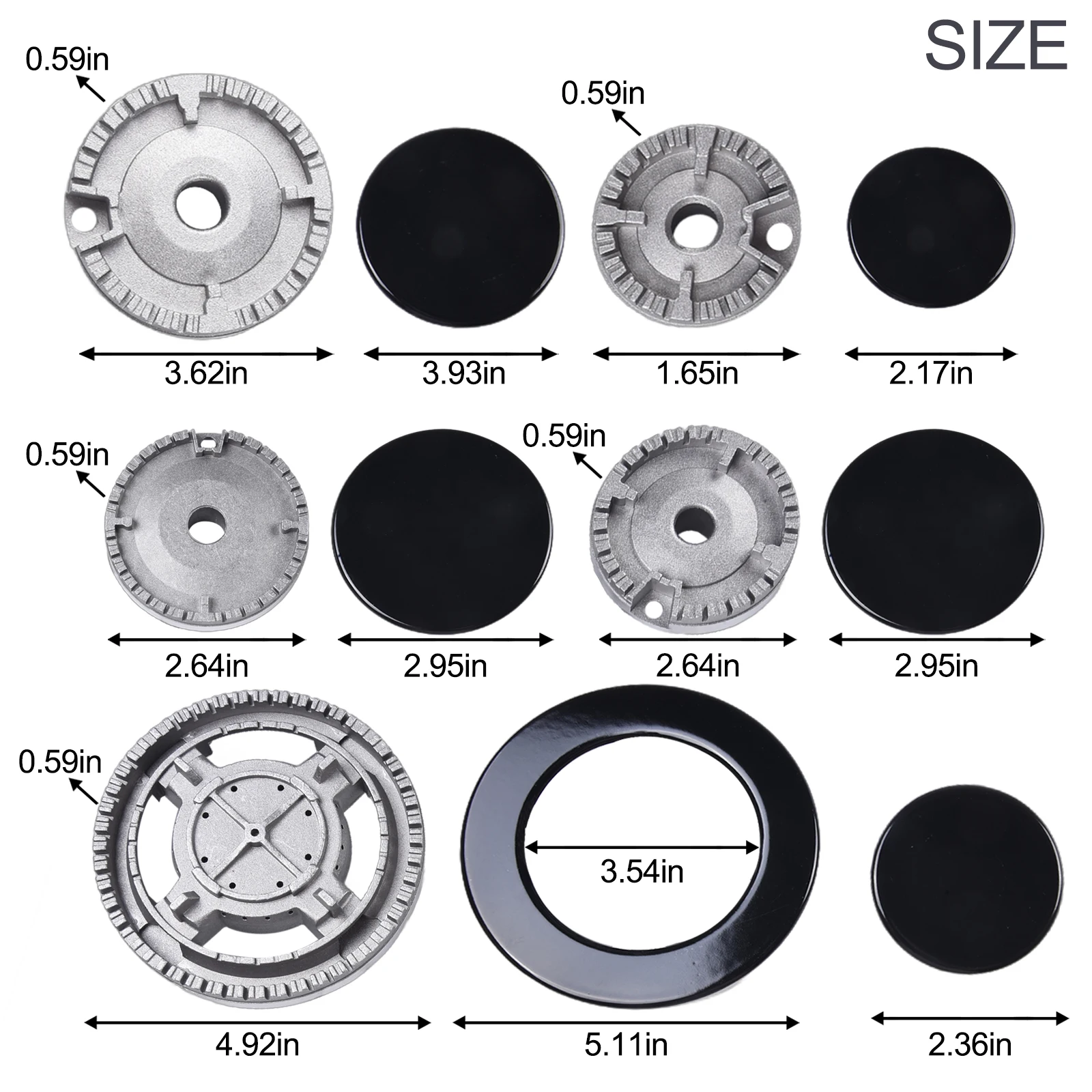 Cooker Hat Set Oven Gas Hob Burner Crown Flame Cap For Kitchen For SABAF Stove Handles Lid Kit For Gas Stove Burners accessories