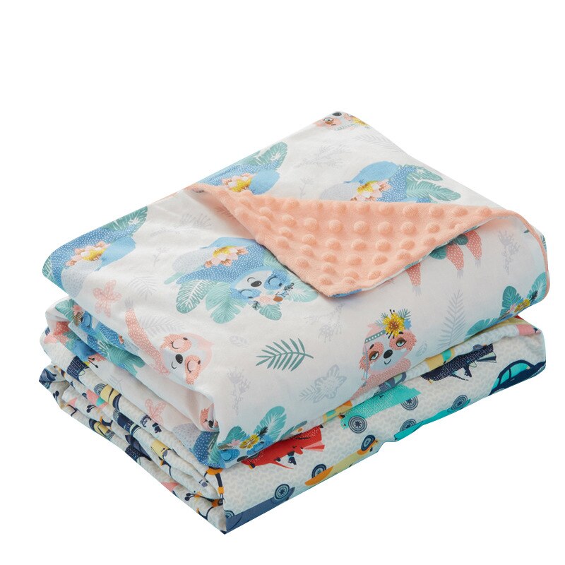 Cobertor de algodão do bebê minky dot crianças reconfortante beddings ar condicionado colcha capa criança conjunto de roupa de cama 80*90cm comfort swaddle